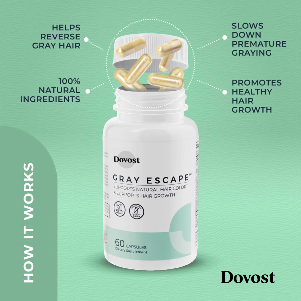 DOVOST Gray Escape™ Advanced Anti-Gray Hair Growth Supplement